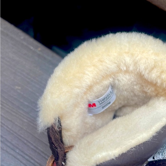 Red/tan Sperry Women's Saltwater Winter Luxe Duck Boot genuine leather - Picture 2 of 8